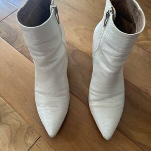 Steve Madden Ivory Croc-Patterned Ankle Nadalie Boots
